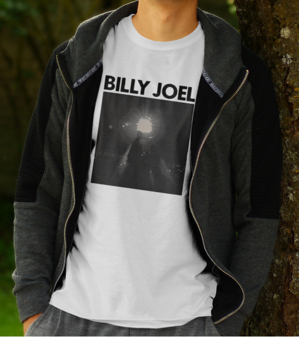 Billy Joel Concert Photo With Bright Light Backdrop T-Shirt