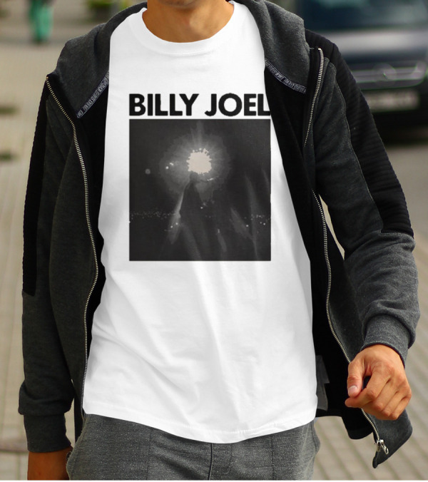 Billy Joel Concert Photo With Bright Light Backdrop T-Shirt