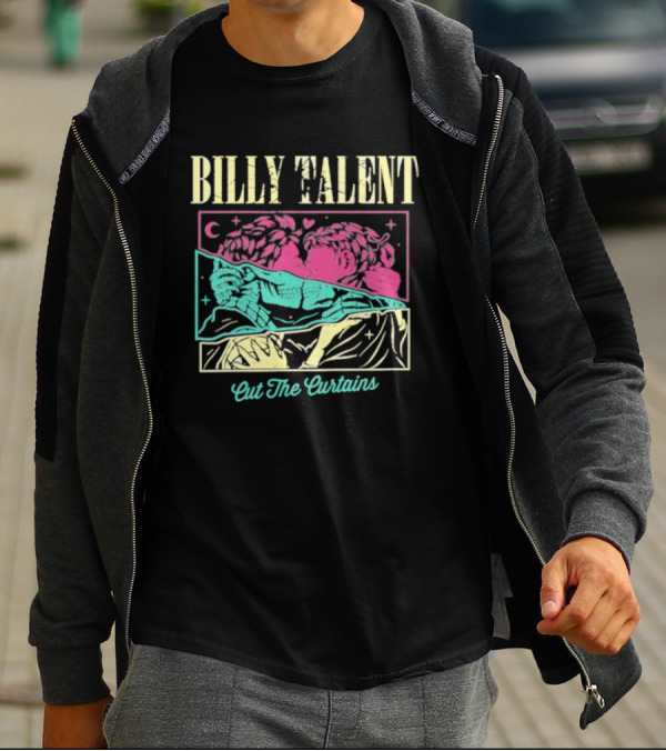 BILLY TALENT Cut The Curtains Kiss Night Pink Green Love Moon Star T-Shirt