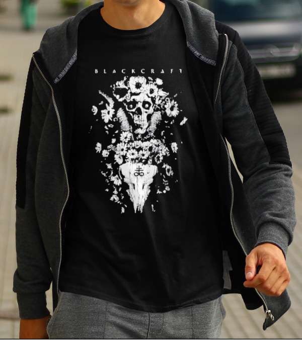 Blackcraft Cult Skull Floral Symbol Midsommar T-Shirt