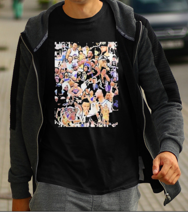 Happy Birthday Stephen Curry Basketball Court Emotions Collage T-Shirt