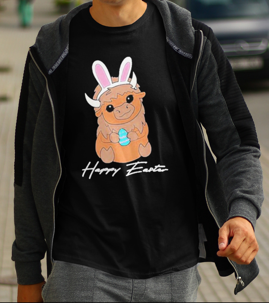 Happy Easter Buffalo Bunny With Ears And Egg T-Shirt