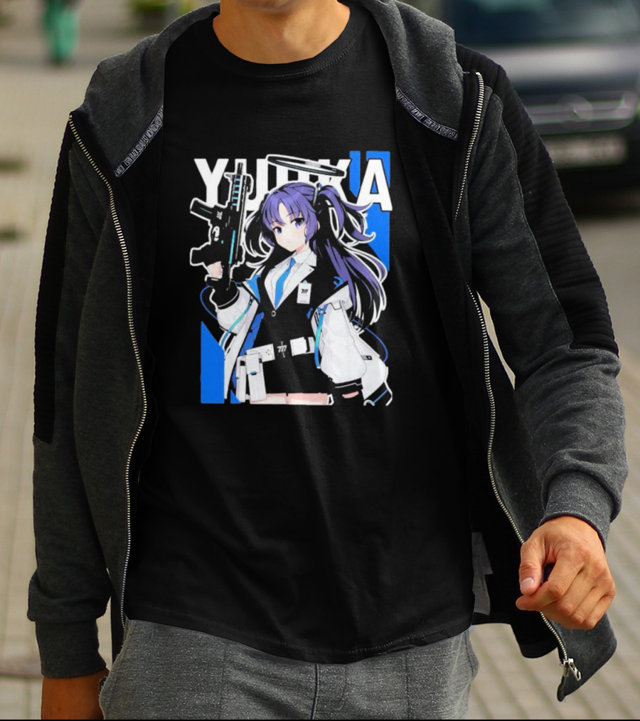 Yuuka Blue Archive Holding Gun Anime Character T-Shirt