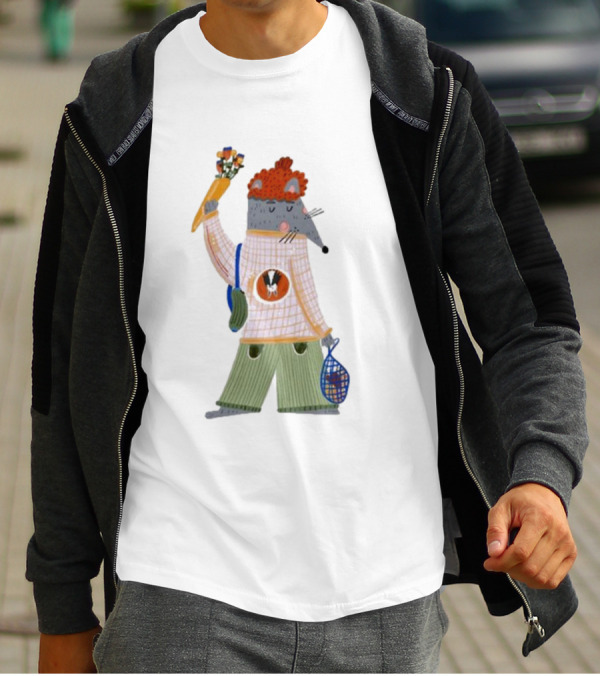 Hildalia Weekend Mouse With Flowers In Hand T-Shirt