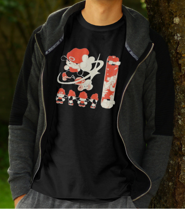 Hip Hop Dog Bryson McBee Roller Skating Skateboard Red Hat T-Shirt