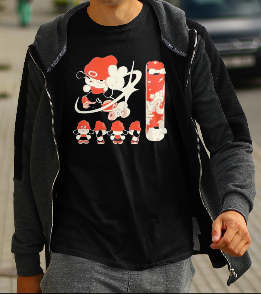 Hip Hop Dog Bryson McBee Roller Skating Skateboard Red Hat T-Shirt