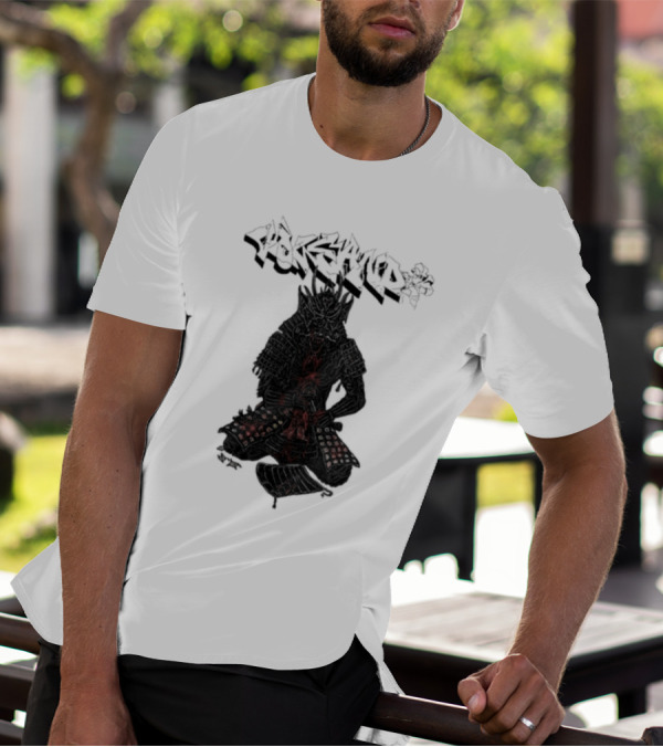 Volcano Samurai Holy Mountain Printing T-Shirt