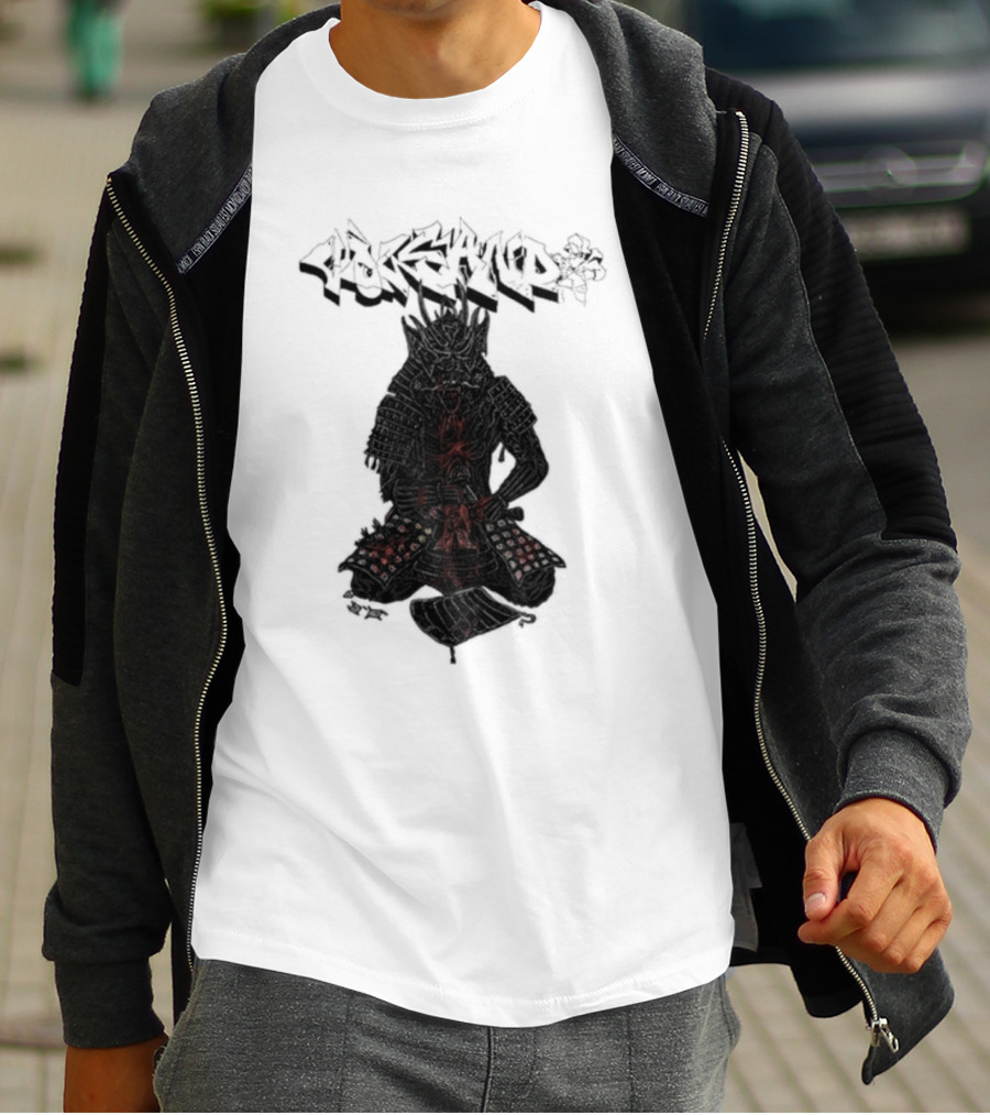 Volcano Samurai Holy Mountain Printing T-Shirt