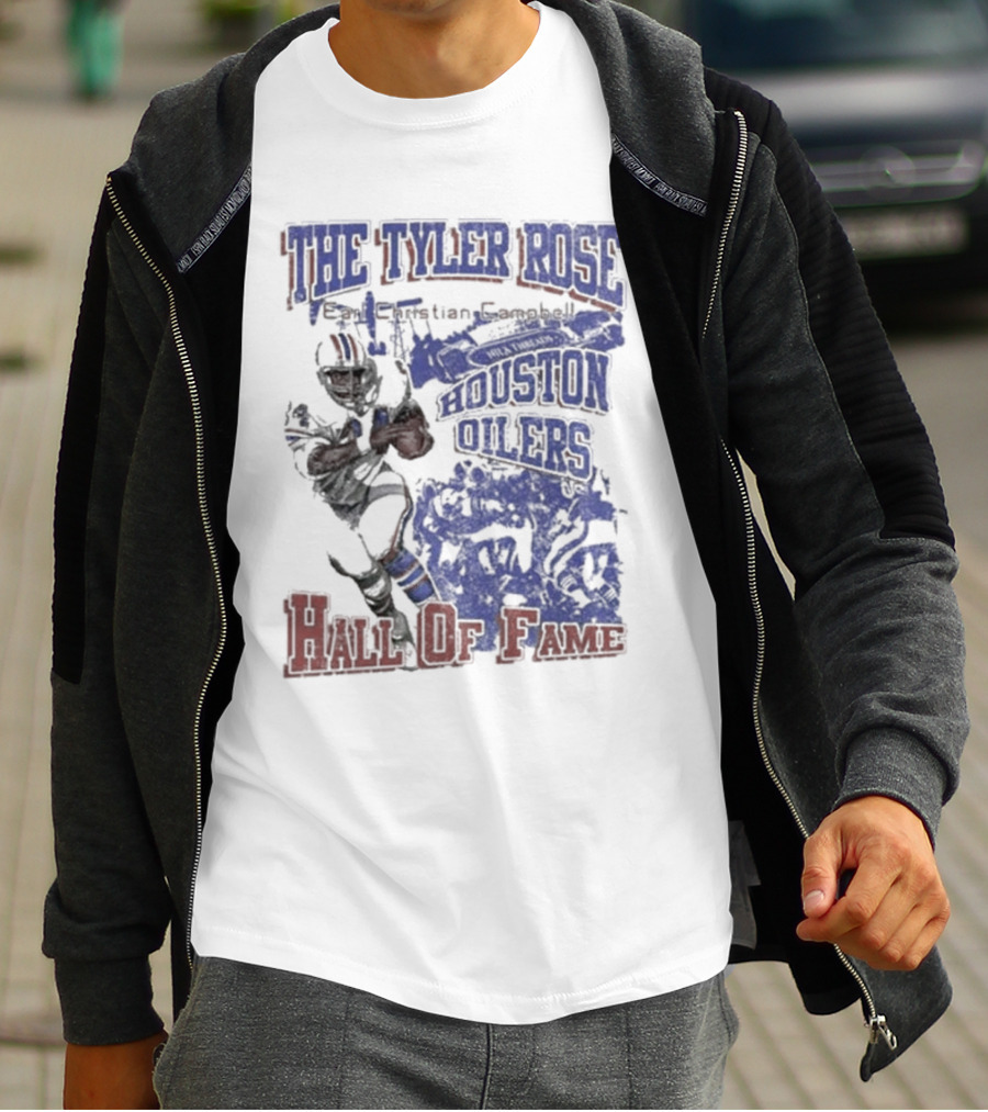 The Tyler Rose Earl Christian Campbell Houston Oilers Hall Of Fame T-Shirt