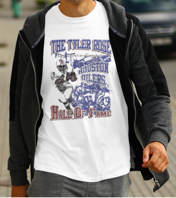 The Tyler Rose Earl Christian Campbell Houston Oilers Hall Of Fame T-Shirt