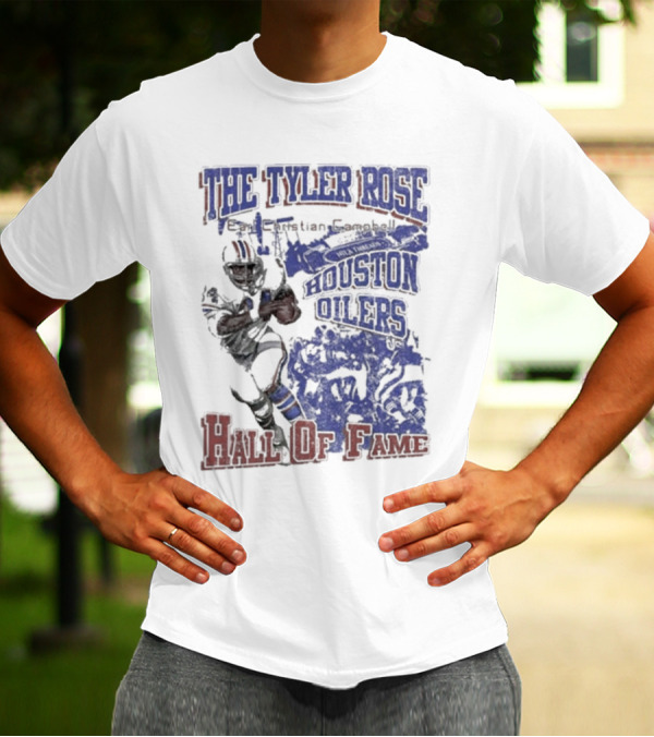 The Tyler Rose Earl Christian Campbell Houston Oilers Hall Of Fame T-Shirt