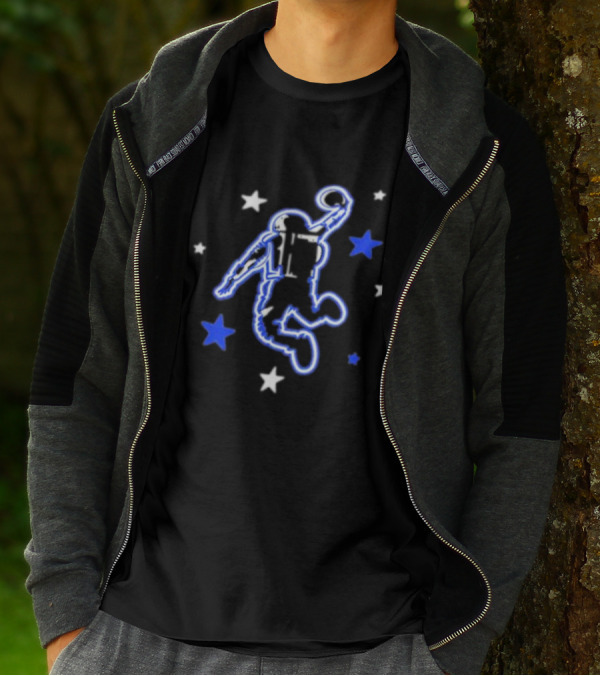 Houston Rockets Hometown Heroes Astronaut Dunk With Blue And White Stars T-Shirt