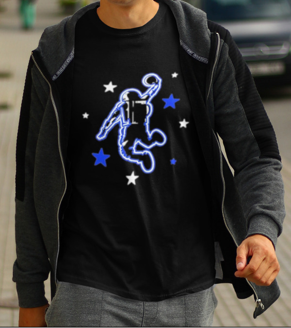 Houston Rockets Hometown Heroes Astronaut Dunk With Blue And White Stars T-Shirt