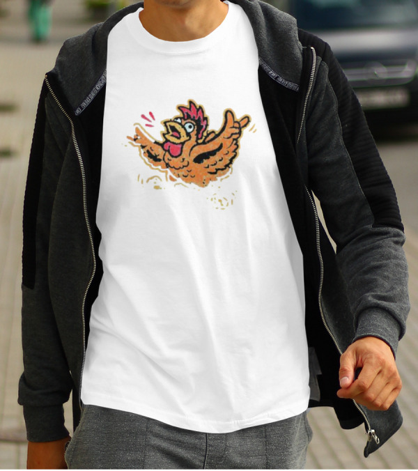 Hype-hens Primary Illustrated Cartoon Chicken T-Shirt