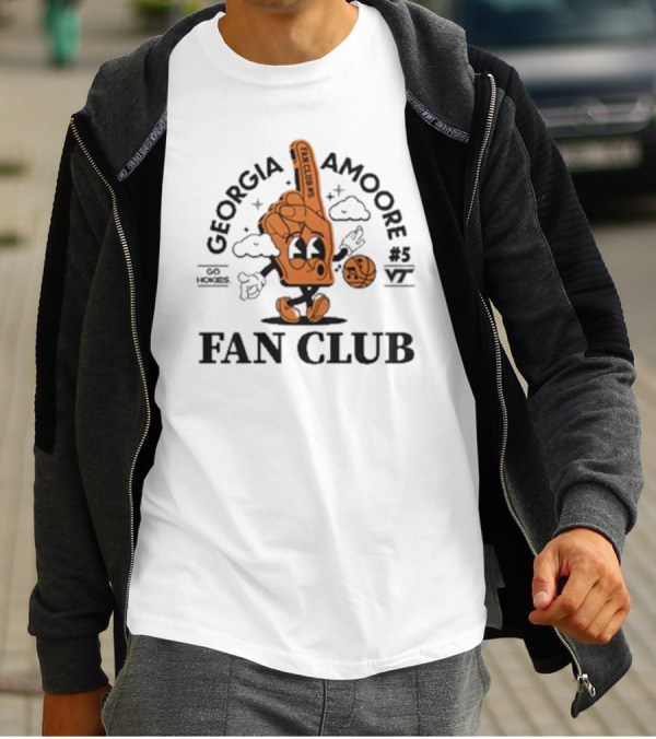 Georgia Amoore #5 VT Basketball Go Hokies Fan Club Collection T-Shirt