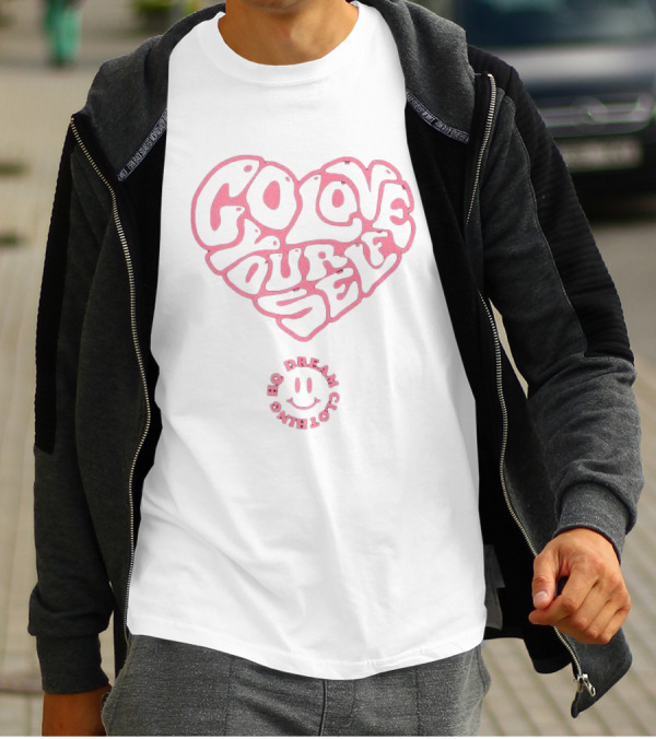 Go Love Yourself Heart Design Fream Clothing HQ Smiley T-Shirt