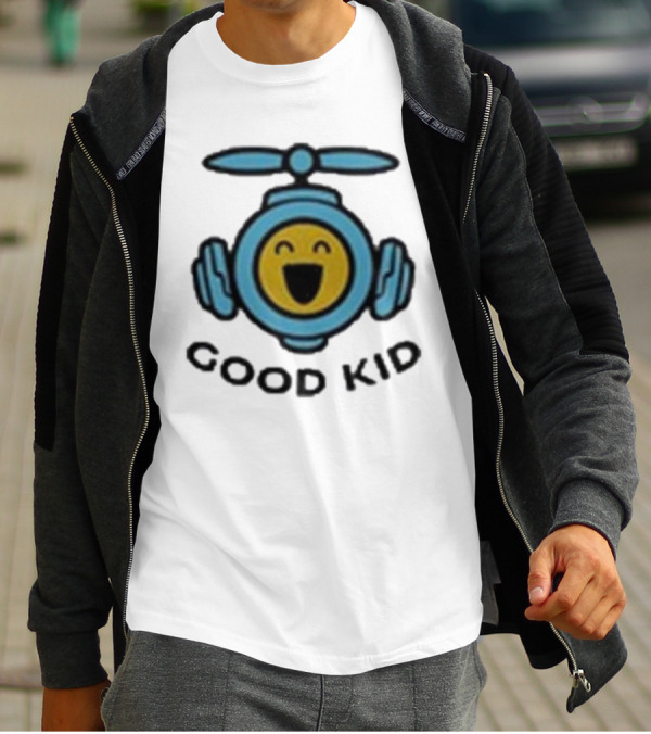 Good Kid Drone Emblem With Smiling Face T-Shirt