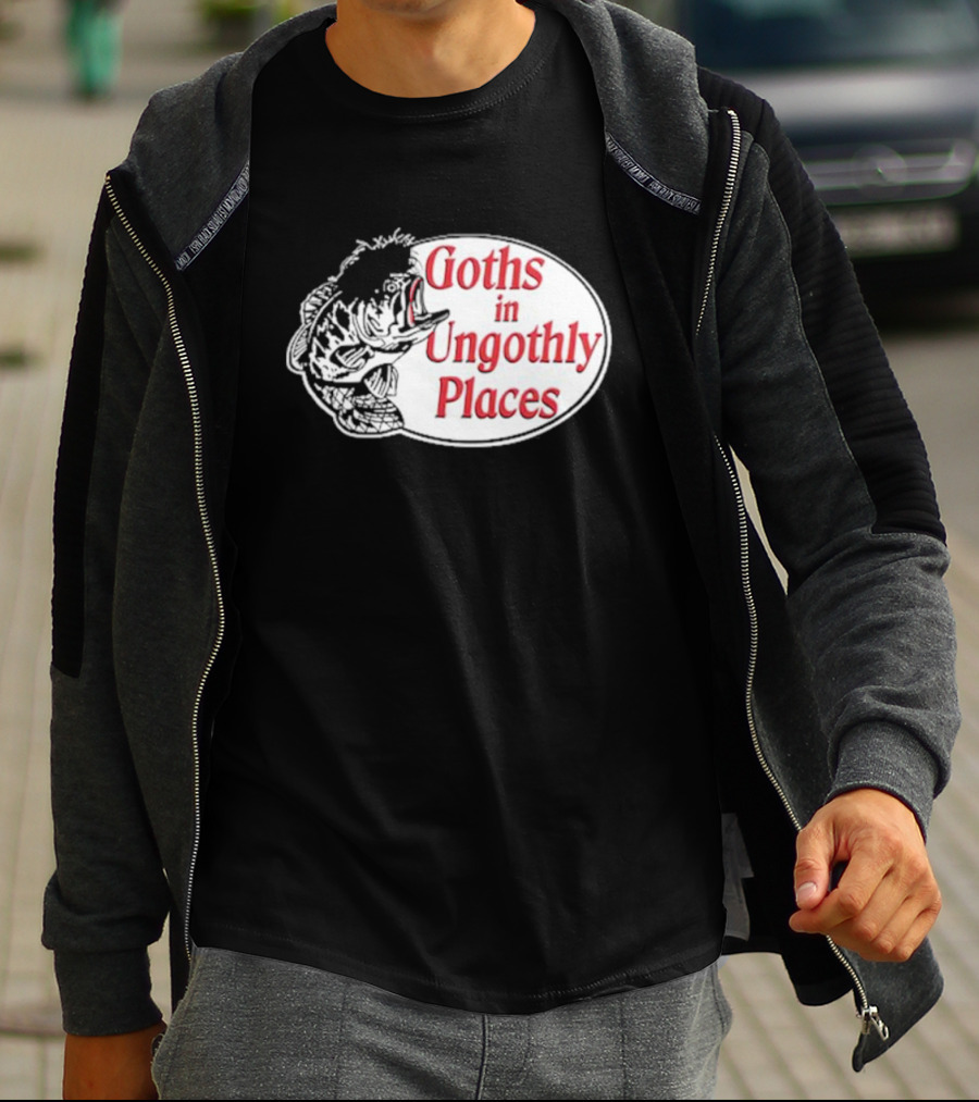 Goths In Ungothly Places Fish Emblem T-Shirt