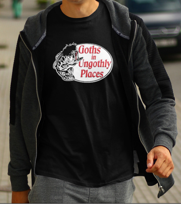 Goths In Ungothly Places Fish Emblem T-Shirt