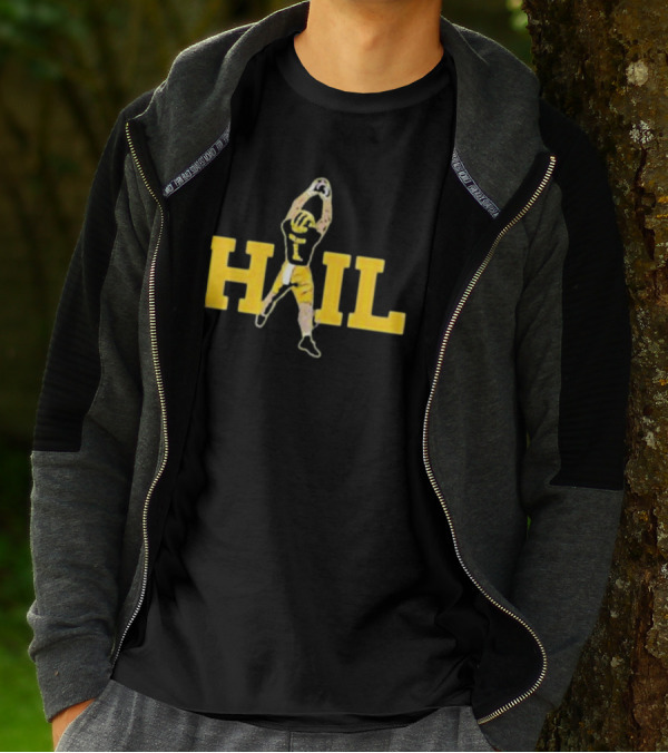 Hail Football Catch Player Number One Michigan Colors T-Shirt