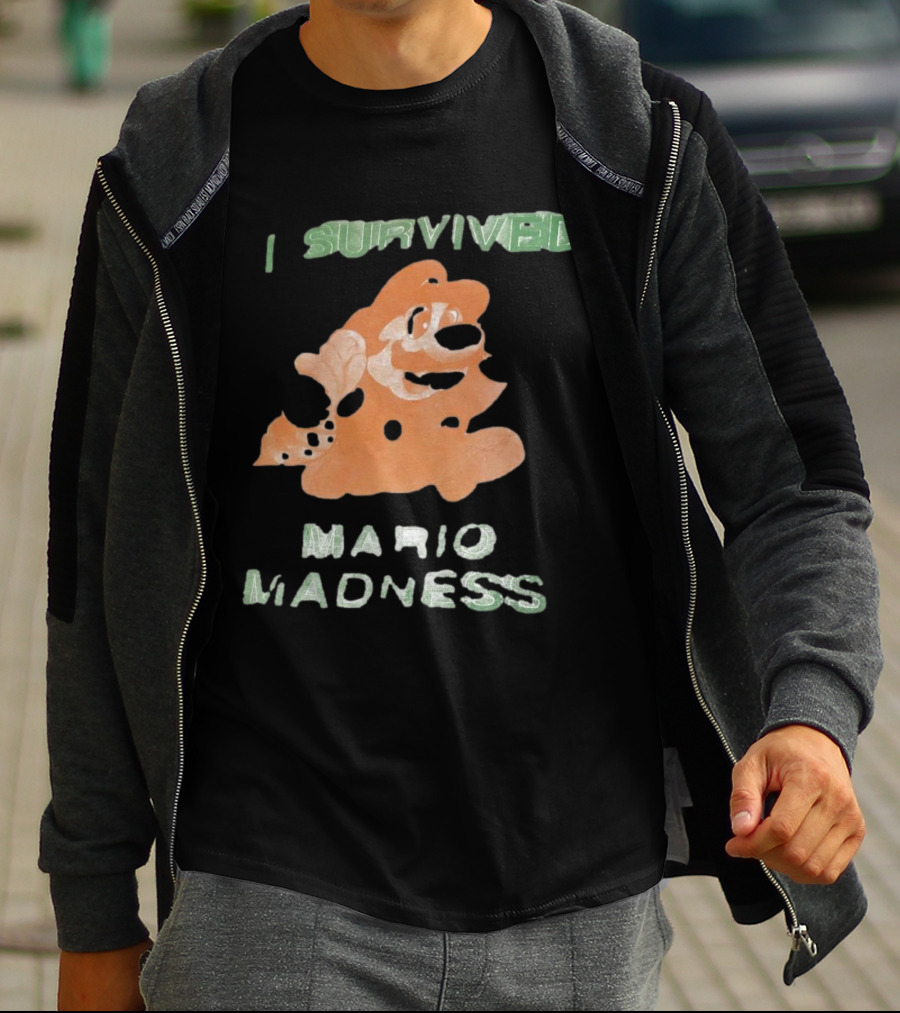 I Survived Mario Madness Retro Gamer Fun T-Shirt