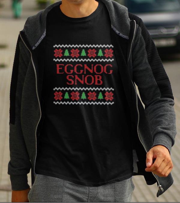 Merry Christmas Eggnog Snob Festive T-Shirt