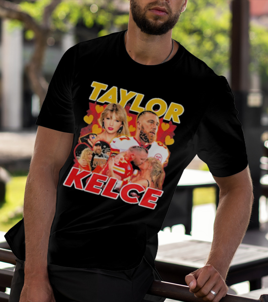 Taylor Kelce Football Love Hearts Chiefs Player Blonde Woman T-Shirt