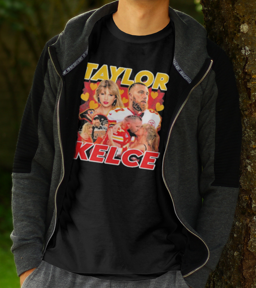 Taylor Kelce Football Love Hearts Chiefs Player Blonde Woman T-Shirt