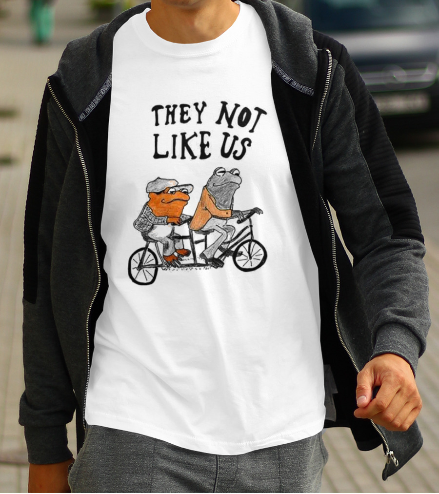 They Not Like Us Frog Riding Bike Duo T-Shirt