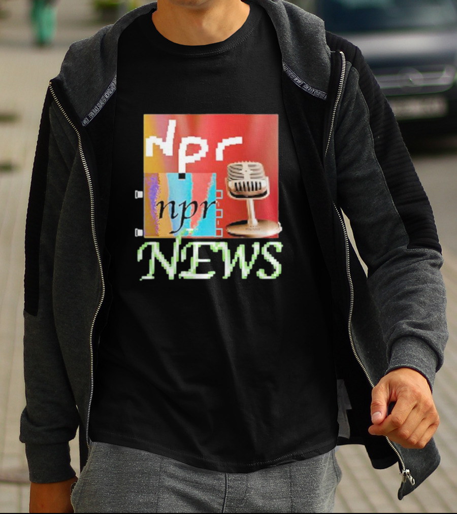 NPR News Vintage Microphone Graphic Jack Corbett TikTok T-Shirt