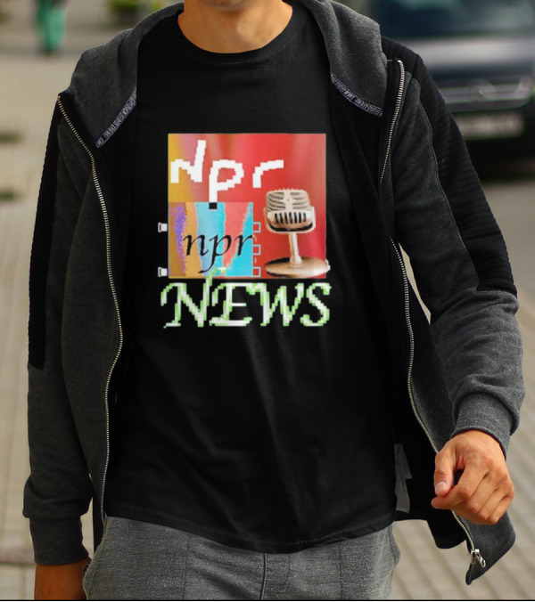 NPR News Vintage Microphone Graphic Jack Corbett TikTok T-Shirt