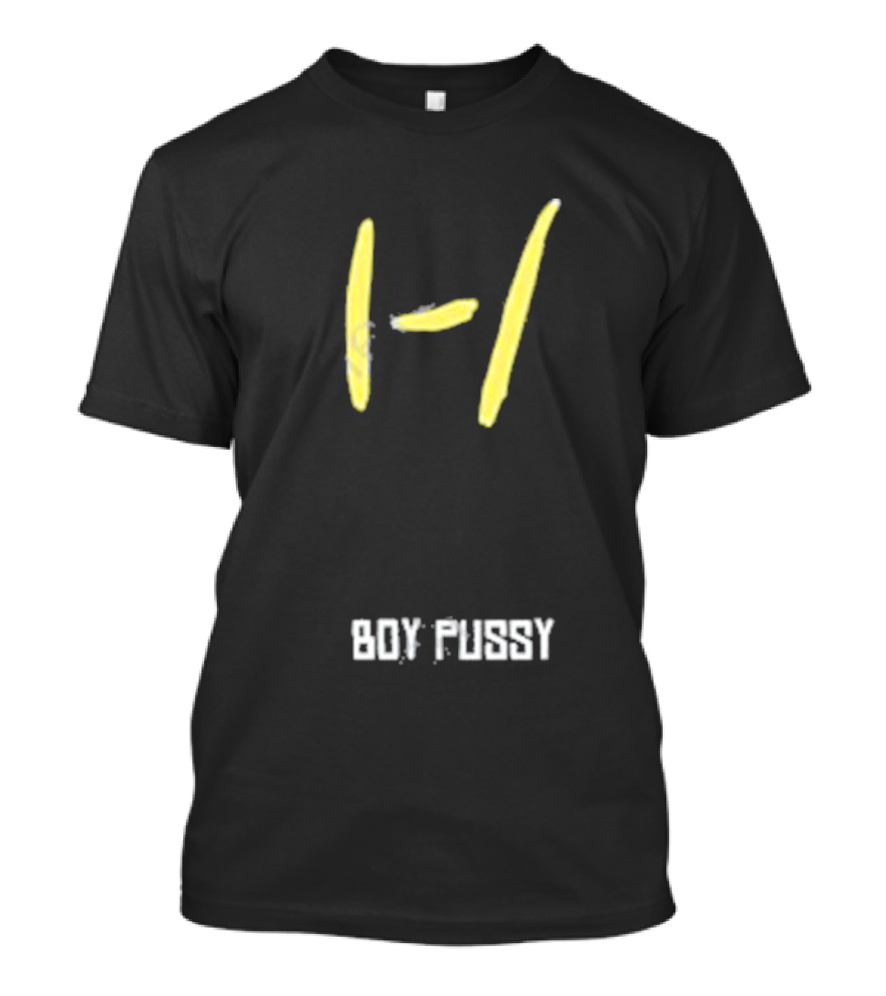 Boy Pussy Jackbox Icon Yellow Lines T-Shirt
