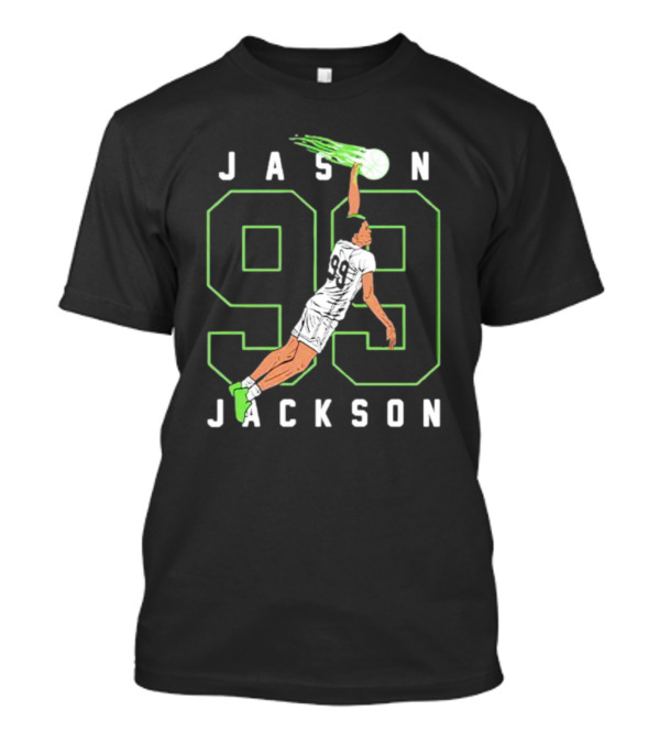 JASON JACKSON 99 Basketball Slam Dunk Caricature T-Shirt