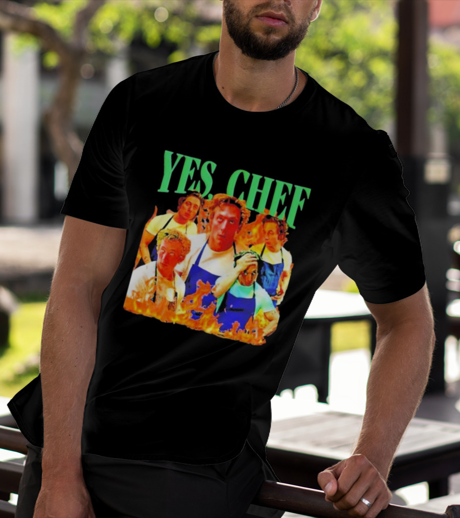 Jeremy Allen Fire Flames Yes Chef T-Shirt