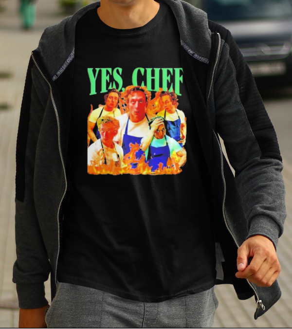 Jeremy Allen Fire Flames Yes Chef T-Shirt