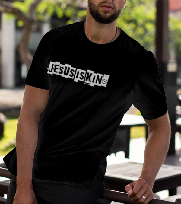 Jesus Is King Collage-Style Typography T-Shirt