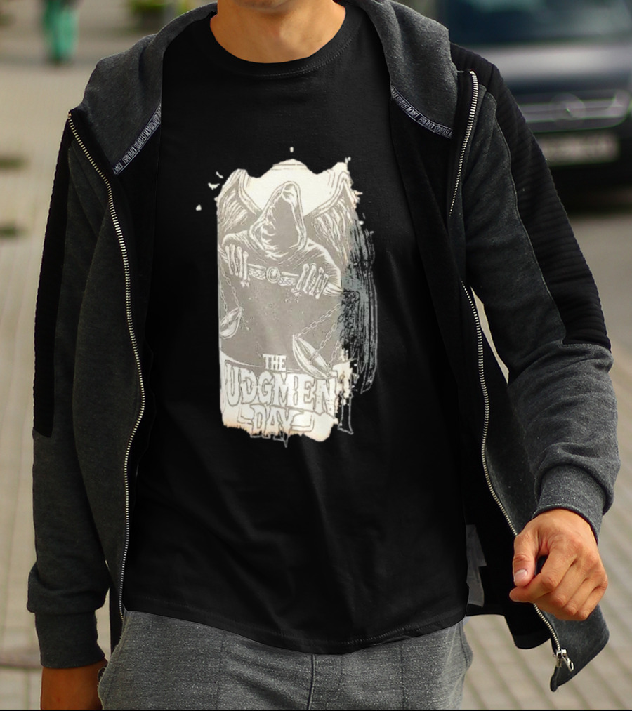 The Judgment Day All Rise Tie-Dye Grim Reaper Cloaked Figure With Chains And Wings T-Shirt