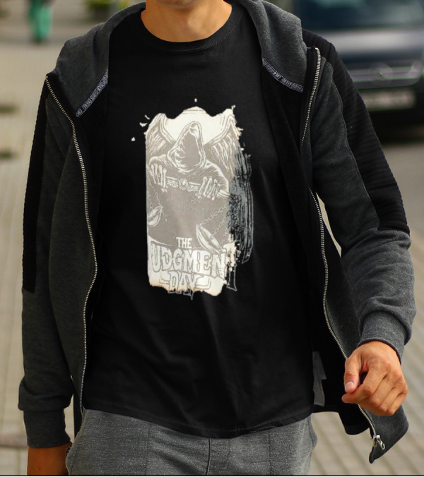 The Judgment Day All Rise Tie-Dye Grim Reaper Cloaked Figure With Chains And Wings T-Shirt