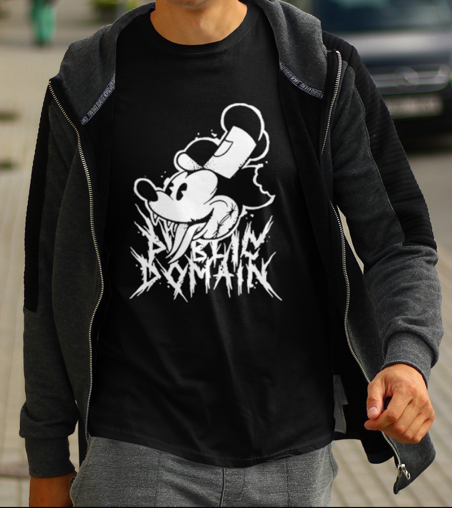 Junkyardla Mickey Mouse Public Domain Grim T-Shirt