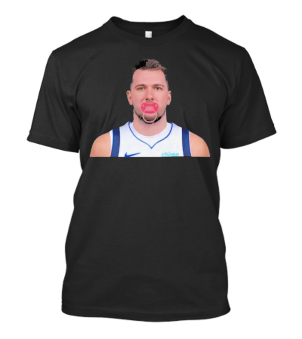 Luka Dončić Pacifier Parody Blue Jersey T-Shirt