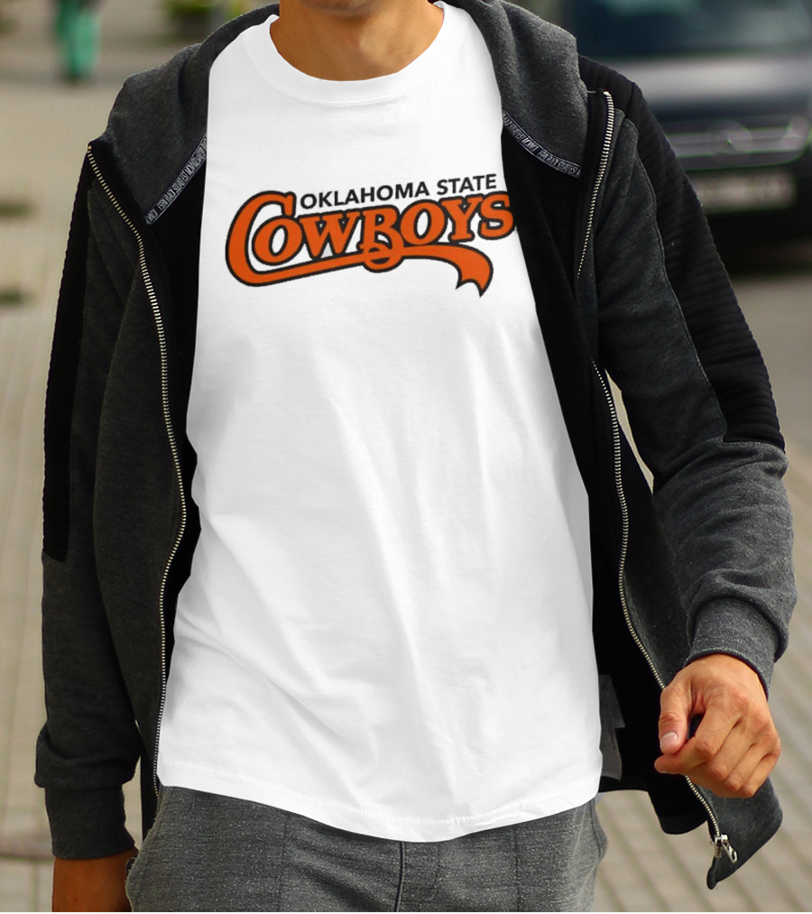 Oklahoma State Cowboys Stylized Orange Text T-Shirt