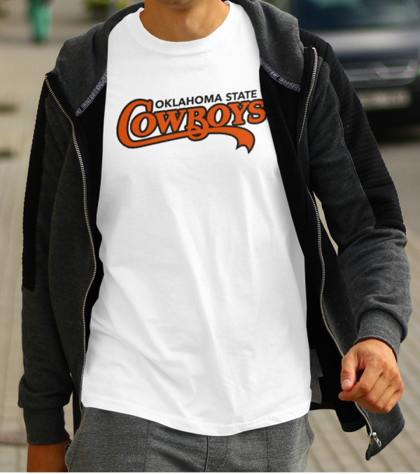 Oklahoma State Cowboys Stylized Orange Text T-Shirt