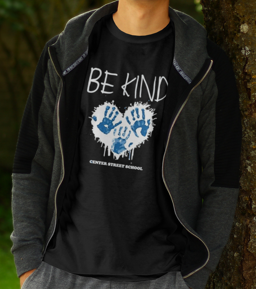 Be Kind Heart Handprints Center Street School T-Shirt