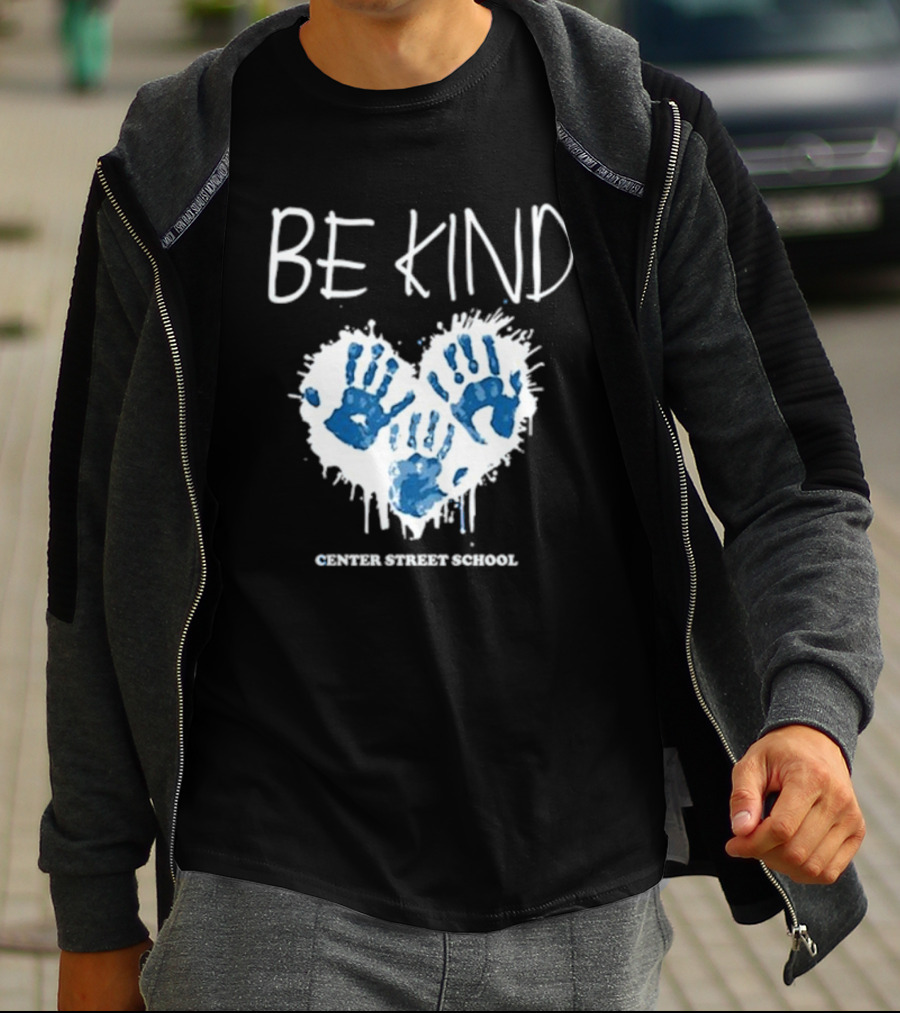 Be Kind Heart Handprints Center Street School T-Shirt
