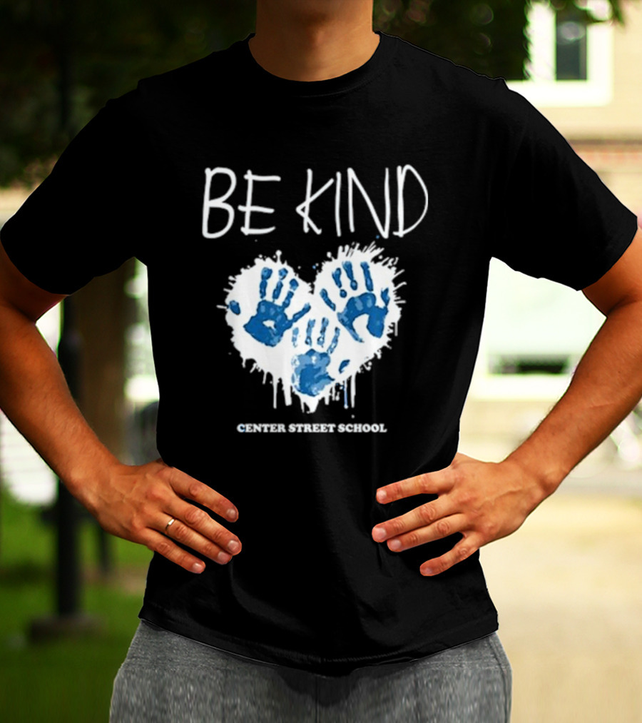 Be Kind Heart Handprints Center Street School T-Shirt