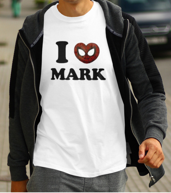 I Love Mark Spider Heart Mask T-Shirt