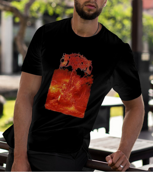 Immortal Damned In Black Fiery Red Scene T-Shirt