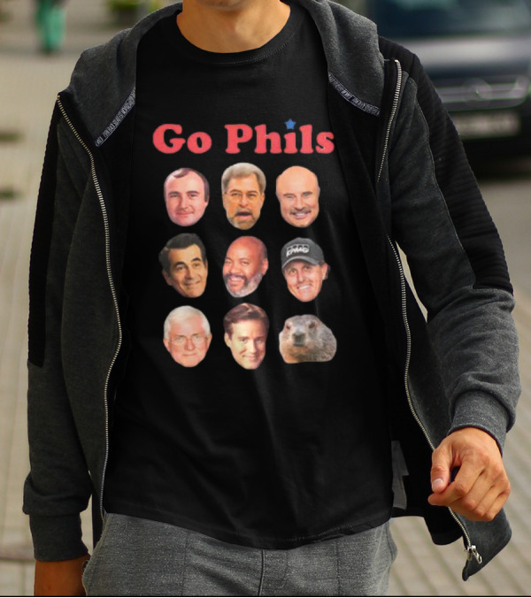 Go Phils Faces Featuring History Of Phillips Head Coaches T-Shirt