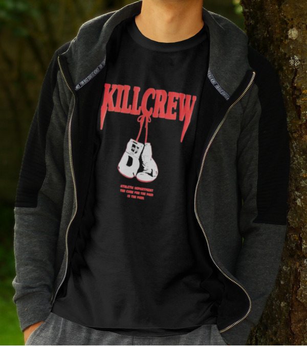 Kll Crew Killcrew Athletic Department The Cure For The Pain Boxing Gloves T-Shirt