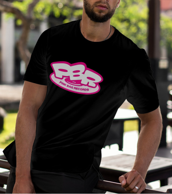 PBR Pink Bag Records PBR Bubble Text T-Shirt